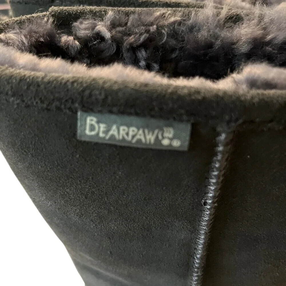 BEARPAW Women's Emma Tall Classic Suede Slip On Boot-Charcoal Grey‎  9M